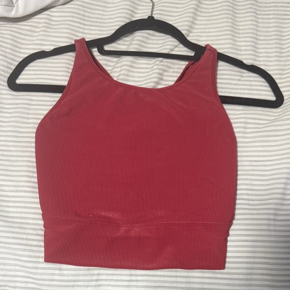 CALIA by Carrie Underwood Ribbed High neck Top - Rose Red